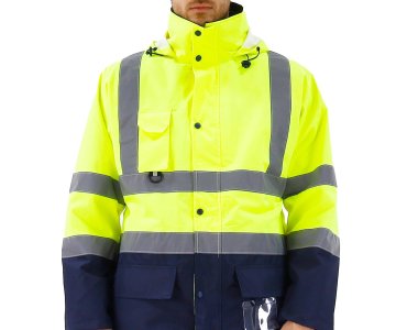 Alaska Hi-Vis 5 in 1 Parka Neon Sarı - Lacivert