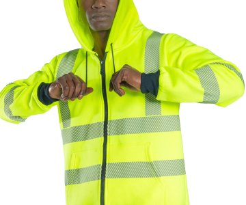 Alaska Hi-Vis Fermuarlı Kapüşonlu Sweatshirt Neon Sarı