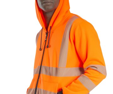 Alaska Hi-Vis Fermuarlı Kapüşonlu Sweatshirt Neon Turuncu