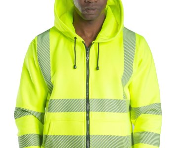 Alaska Hi-Vis Fermuarlı Kapüşonlu Sweatshirt Neon Sarı