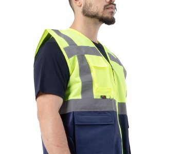 Alaska Hi-Vis Mühendis Yeleği Neon Sarı - Lacivert