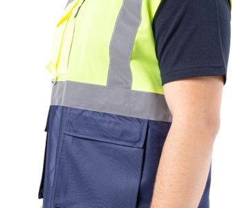 Alaska Hi-Vis Mühendis Yeleği Neon Sarı - Lacivert