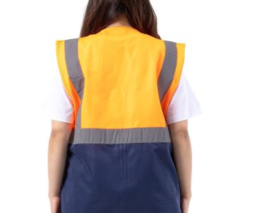 Alaska Hi-Vis Mühendis Yeleği Neon Turuncu - Lacivert