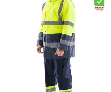 Alaska Hi-Vis Parka Neon Sarı - Lacivert