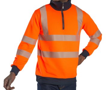 Alaska Hi-Vis Yarım Fermuarlı Sweatshirt Neon Turuncu
