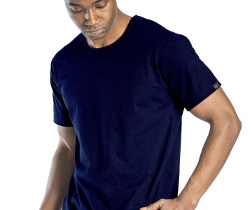 Elegans Basic Bisiklet Yaka T-Shirt Lacivert