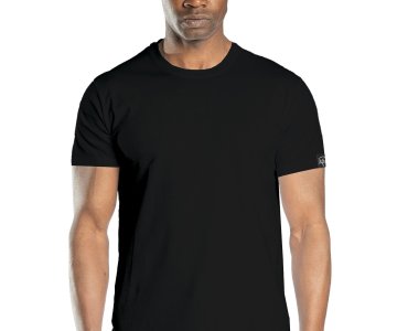 Elegans Basic Bisiklet Yaka T-Shirt Siyah