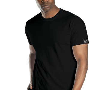 Elegans Basic Bisiklet Yaka T-Shirt Siyah