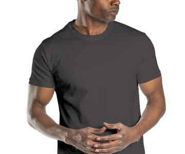 Regular Basic Bisiklet Yaka T-Shirt Antrasit