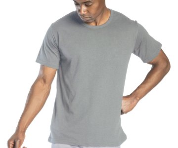 Regular Basic Bisiklet Yaka T-Shirt Gri