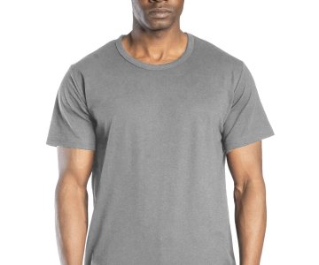 Regular Basic Bisiklet Yaka T-Shirt Gri