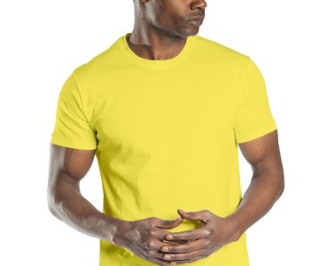 Regular Basic Bisiklet Yaka T-Shirt Sarı