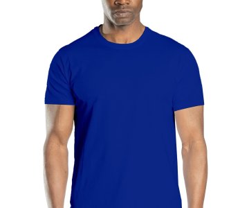 Regular Basic Bisiklet Yaka T-Shirt Saks Mavi