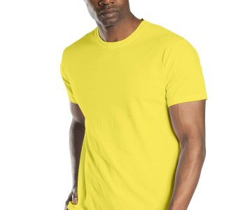 Regular Basic Bisiklet Yaka T-Shirt Sarı