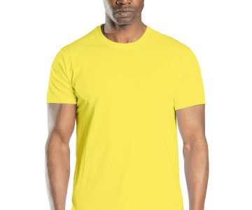 Regular Basic Bisiklet Yaka T-Shirt Sarı