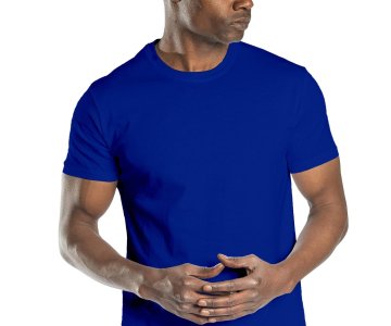 Regular Basic Bisiklet Yaka T-Shirt Saks Mavi