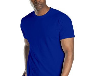 Regular Basic Bisiklet Yaka T-Shirt Saks Mavi