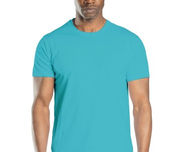 Regular Basic Bisiklet Yaka T-Shirt Turkuaz