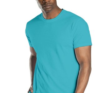 Regular Basic Bisiklet Yaka T-Shirt Turkuaz