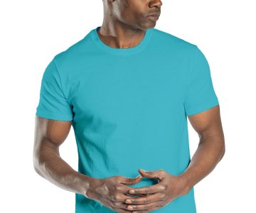 Regular Basic Bisiklet Yaka T-Shirt Turkuaz
