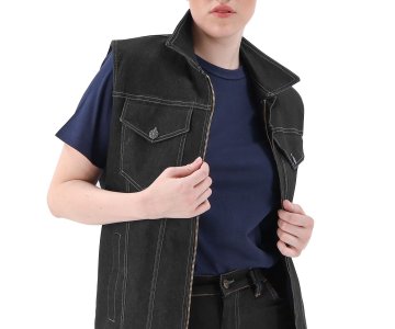 Teksas Kot Yelek Siyah