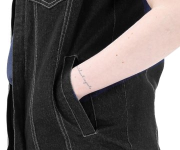 Teksas Kot Yelek Siyah